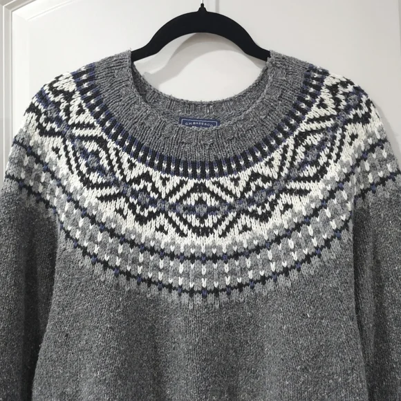 Vintage G H Bass Fair Isle Knit Pullover Sweater. Men's S, Cotton Acrylic Wool - Picture 4 of 11